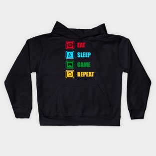 Eat Sleep Game Repeat Kids Hoodie